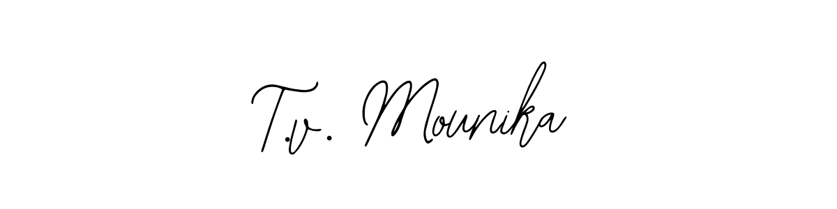 Once you've used our free online signature maker to create your best signature Bearetta-2O07w style, it's time to enjoy all of the benefits that T.v. Mounika name signing documents. T.v. Mounika signature style 12 images and pictures png