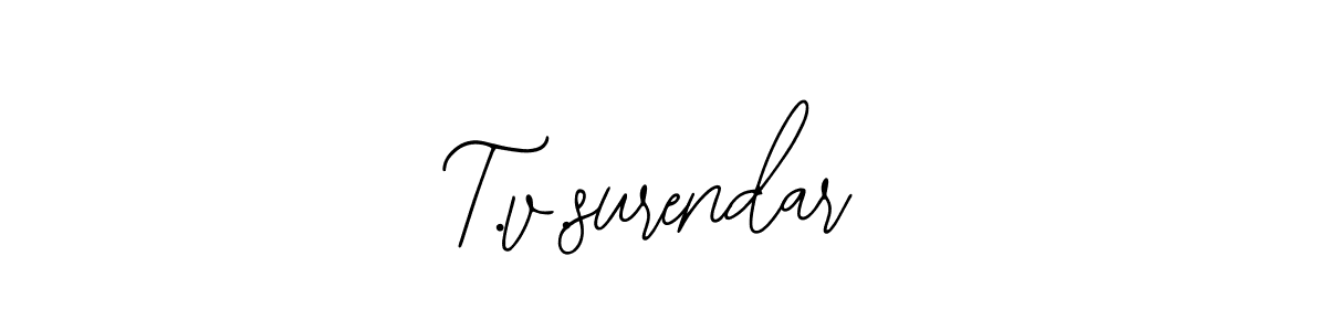 Make a beautiful signature design for name T.v.surendar. With this signature (Bearetta-2O07w) style, you can create a handwritten signature for free. T.v.surendar signature style 12 images and pictures png