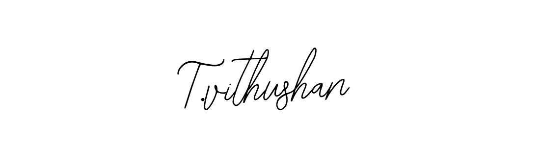 How to make T.vithushan name signature. Use Bearetta-2O07w style for creating short signs online. This is the latest handwritten sign. T.vithushan signature style 12 images and pictures png