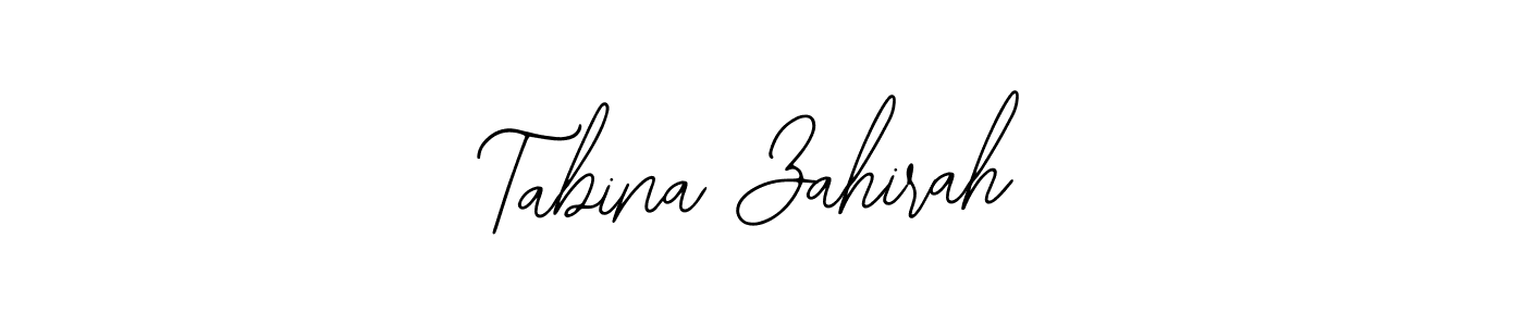 How to make Tabina Zahirah name signature. Use Bearetta-2O07w style for creating short signs online. This is the latest handwritten sign. Tabina Zahirah signature style 12 images and pictures png