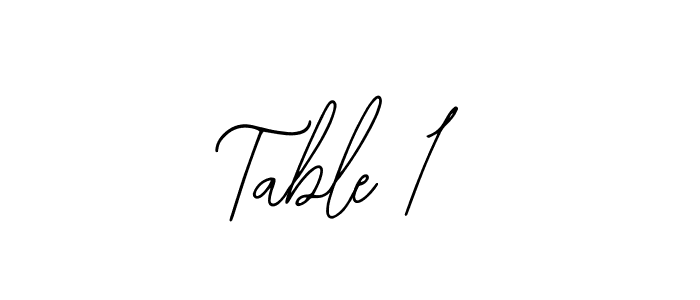 How to make Table 1 name signature. Use Bearetta-2O07w style for creating short signs online. This is the latest handwritten sign. Table 1 signature style 12 images and pictures png