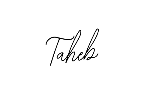 How to make Taheb name signature. Use Bearetta-2O07w style for creating short signs online. This is the latest handwritten sign. Taheb signature style 12 images and pictures png