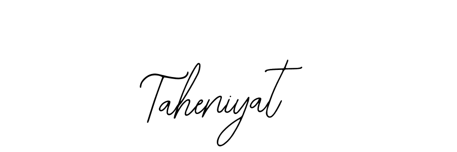 Also You can easily find your signature by using the search form. We will create Taheniyat name handwritten signature images for you free of cost using Bearetta-2O07w sign style. Taheniyat signature style 12 images and pictures png