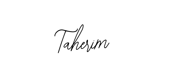 Use a signature maker to create a handwritten signature online. With this signature software, you can design (Bearetta-2O07w) your own signature for name Taherim. Taherim signature style 12 images and pictures png