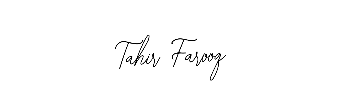 Bearetta-2O07w is a professional signature style that is perfect for those who want to add a touch of class to their signature. It is also a great choice for those who want to make their signature more unique. Get Tahir Farooq name to fancy signature for free. Tahir Farooq signature style 12 images and pictures png
