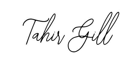 Achieve flawless digital penmanship with Tahir Gill name in Bearetta-2O07w font. The perfect tool for creating online signatures. Tahir Gill signature style 12 images and pictures png