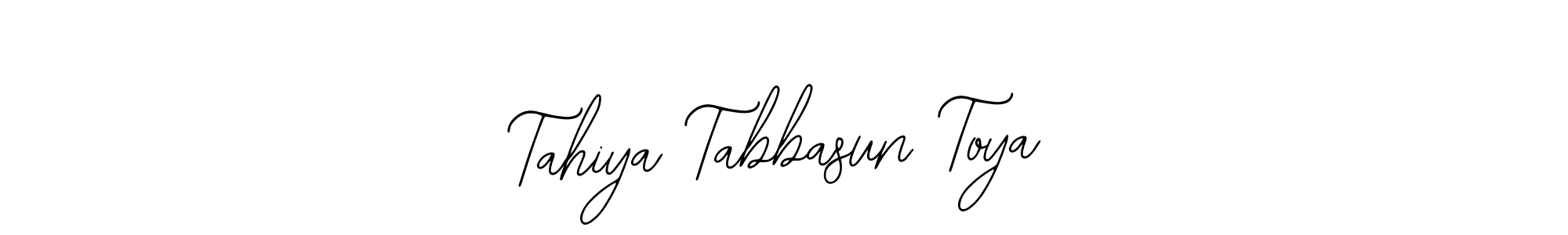 if you are searching for the best signature style for your name Tahiya Tabbasun Toya. so please give up your signature search. here we have designed multiple signature styles  using Bearetta-2O07w. Tahiya Tabbasun Toya signature style 12 images and pictures png