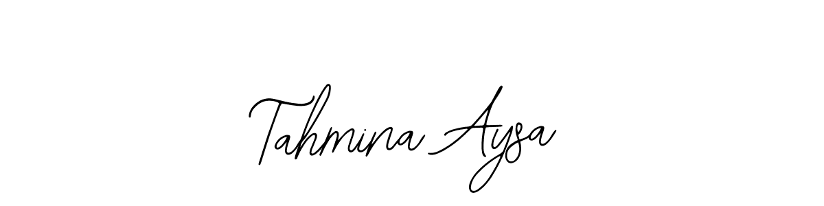 Bearetta-2O07w is a professional signature style that is perfect for those who want to add a touch of class to their signature. It is also a great choice for those who want to make their signature more unique. Get Tahmina Aysa name to fancy signature for free. Tahmina Aysa signature style 12 images and pictures png