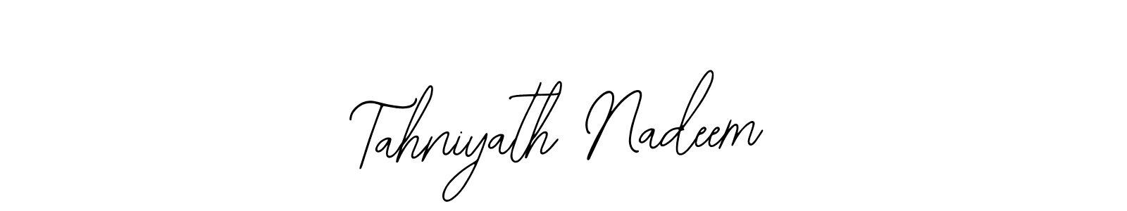 Use a signature maker to create a handwritten signature online. With this signature software, you can design (Bearetta-2O07w) your own signature for name Tahniyath Nadeem. Tahniyath Nadeem signature style 12 images and pictures png