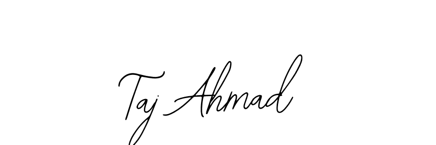 Also You can easily find your signature by using the search form. We will create Taj Ahmad name handwritten signature images for you free of cost using Bearetta-2O07w sign style. Taj Ahmad signature style 12 images and pictures png