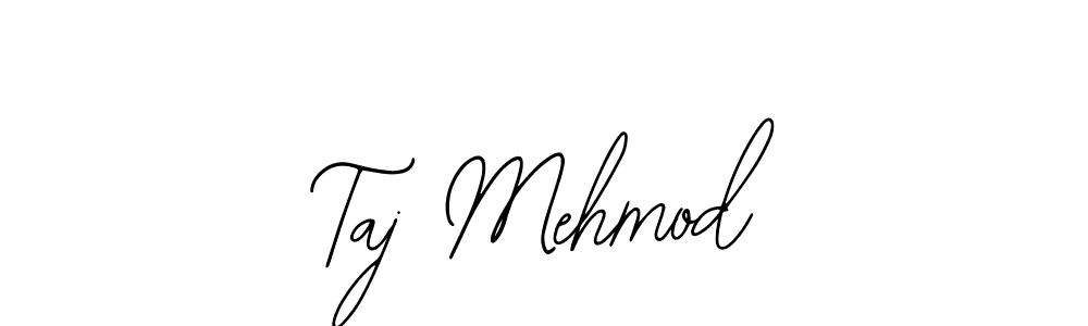 Bearetta-2O07w is a professional signature style that is perfect for those who want to add a touch of class to their signature. It is also a great choice for those who want to make their signature more unique. Get Taj Mehmod name to fancy signature for free. Taj Mehmod signature style 12 images and pictures png