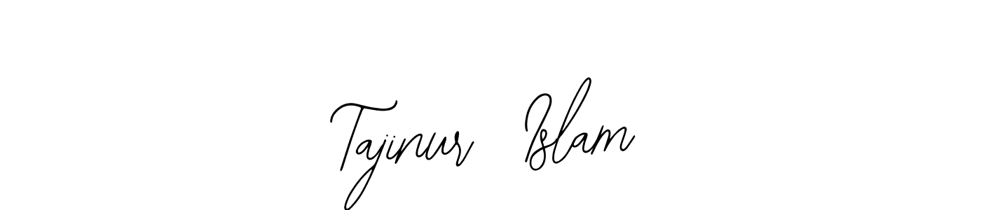 How to make Tajinur  Islam name signature. Use Bearetta-2O07w style for creating short signs online. This is the latest handwritten sign. Tajinur  Islam signature style 12 images and pictures png