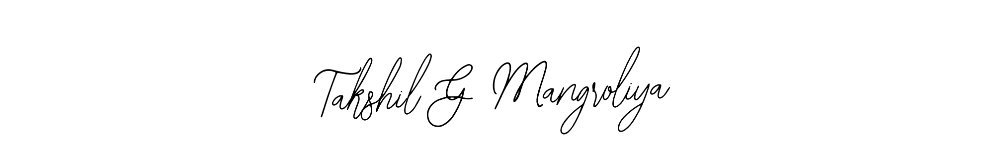 How to Draw Takshil G Mangroliya signature style? Bearetta-2O07w is a latest design signature styles for name Takshil G Mangroliya. Takshil G Mangroliya signature style 12 images and pictures png