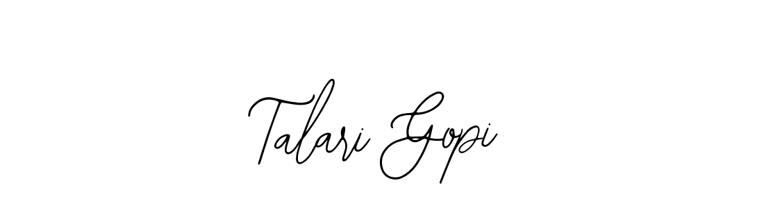 The best way (Bearetta-2O07w) to make a short signature is to pick only two or three words in your name. The name Talari Gopi include a total of six letters. For converting this name. Talari Gopi signature style 12 images and pictures png