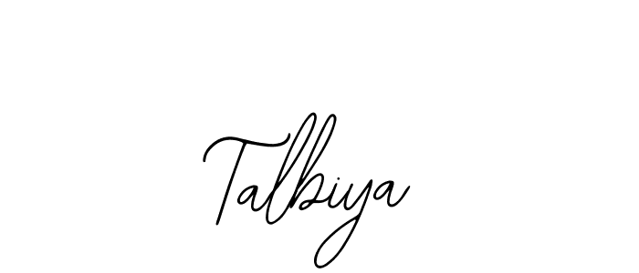 You should practise on your own different ways (Bearetta-2O07w) to write your name (Talbiya) in signature. don't let someone else do it for you. Talbiya signature style 12 images and pictures png