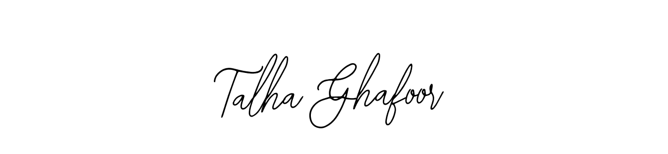 You should practise on your own different ways (Bearetta-2O07w) to write your name (Talha Ghafoor) in signature. don't let someone else do it for you. Talha Ghafoor signature style 12 images and pictures png