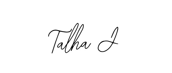 if you are searching for the best signature style for your name Talha J. so please give up your signature search. here we have designed multiple signature styles  using Bearetta-2O07w. Talha J signature style 12 images and pictures png
