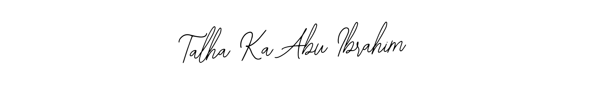 Design your own signature with our free online signature maker. With this signature software, you can create a handwritten (Bearetta-2O07w) signature for name Talha Ka Abu Ibrahim. Talha Ka Abu Ibrahim signature style 12 images and pictures png