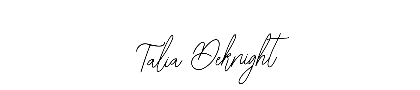 It looks lik you need a new signature style for name Talia Deknight. Design unique handwritten (Bearetta-2O07w) signature with our free signature maker in just a few clicks. Talia Deknight signature style 12 images and pictures png