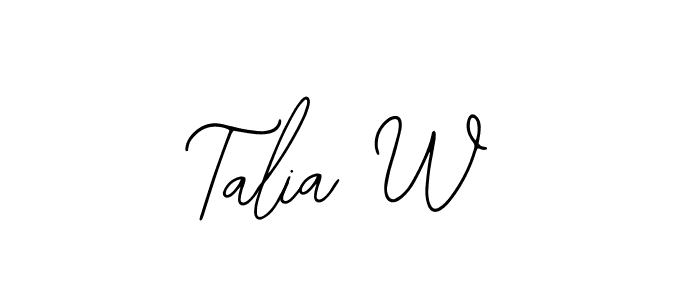 if you are searching for the best signature style for your name Talia W. so please give up your signature search. here we have designed multiple signature styles  using Bearetta-2O07w. Talia W signature style 12 images and pictures png