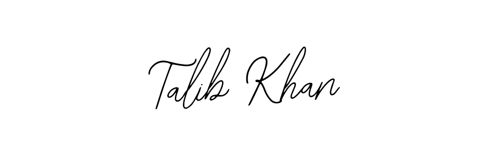 How to make Talib Khan name signature. Use Bearetta-2O07w style for creating short signs online. This is the latest handwritten sign. Talib Khan signature style 12 images and pictures png