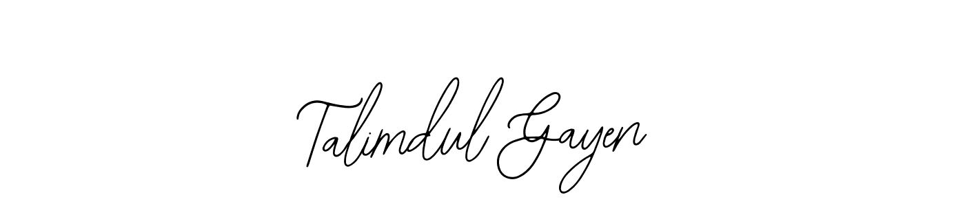 if you are searching for the best signature style for your name Talimdul Gayen. so please give up your signature search. here we have designed multiple signature styles  using Bearetta-2O07w. Talimdul Gayen signature style 12 images and pictures png