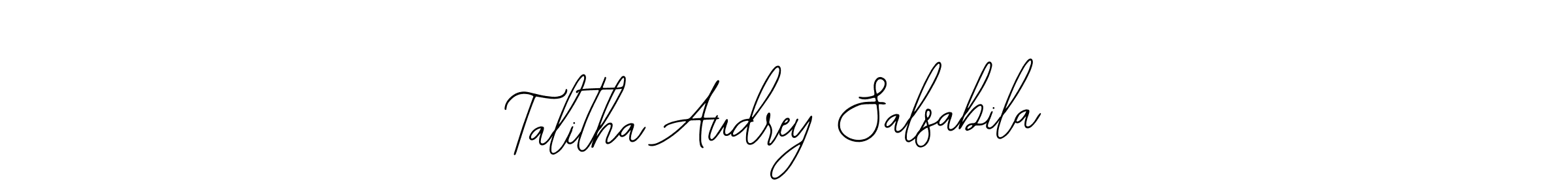 You should practise on your own different ways (Bearetta-2O07w) to write your name (Talitha Audrey Salsabila) in signature. don't let someone else do it for you. Talitha Audrey Salsabila signature style 12 images and pictures png