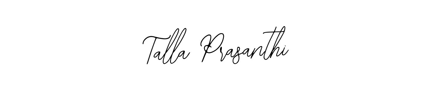 Use a signature maker to create a handwritten signature online. With this signature software, you can design (Bearetta-2O07w) your own signature for name Talla Prasanthi. Talla Prasanthi signature style 12 images and pictures png