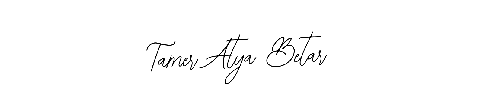 Bearetta-2O07w is a professional signature style that is perfect for those who want to add a touch of class to their signature. It is also a great choice for those who want to make their signature more unique. Get Tamer Atya Betar name to fancy signature for free. Tamer Atya Betar signature style 12 images and pictures png