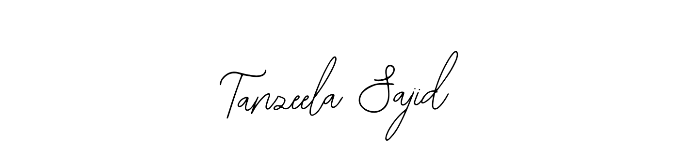if you are searching for the best signature style for your name Tanzeela Sajid. so please give up your signature search. here we have designed multiple signature styles  using Bearetta-2O07w. Tanzeela Sajid signature style 12 images and pictures png