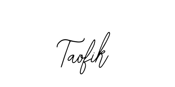 How to make Taofik name signature. Use Bearetta-2O07w style for creating short signs online. This is the latest handwritten sign. Taofik signature style 12 images and pictures png