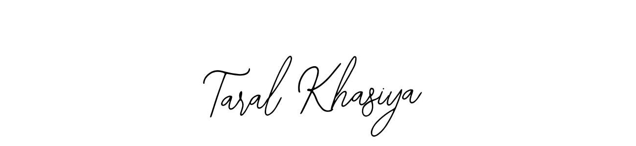 if you are searching for the best signature style for your name Taral Khasiya. so please give up your signature search. here we have designed multiple signature styles  using Bearetta-2O07w. Taral Khasiya signature style 12 images and pictures png