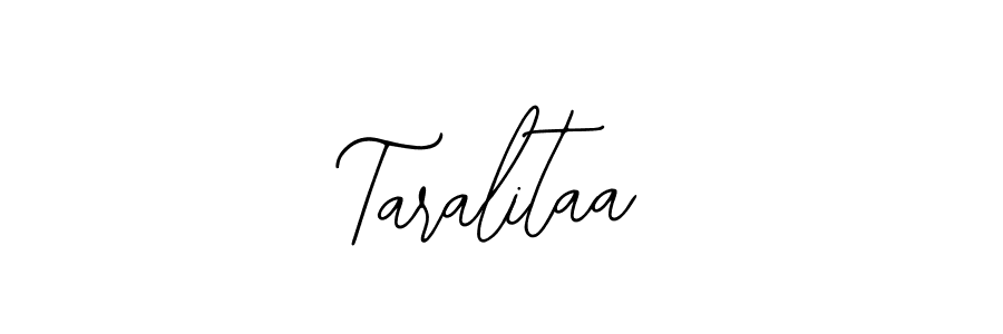 Use a signature maker to create a handwritten signature online. With this signature software, you can design (Bearetta-2O07w) your own signature for name Taralitaa. Taralitaa signature style 12 images and pictures png