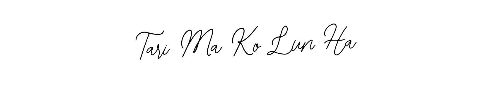 Use a signature maker to create a handwritten signature online. With this signature software, you can design (Bearetta-2O07w) your own signature for name Tari Ma Ko Lun Ha. Tari Ma Ko Lun Ha signature style 12 images and pictures png