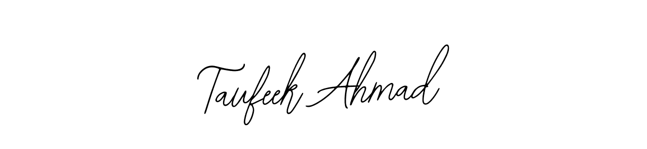 Use a signature maker to create a handwritten signature online. With this signature software, you can design (Bearetta-2O07w) your own signature for name Taufeek Ahmad. Taufeek Ahmad signature style 12 images and pictures png