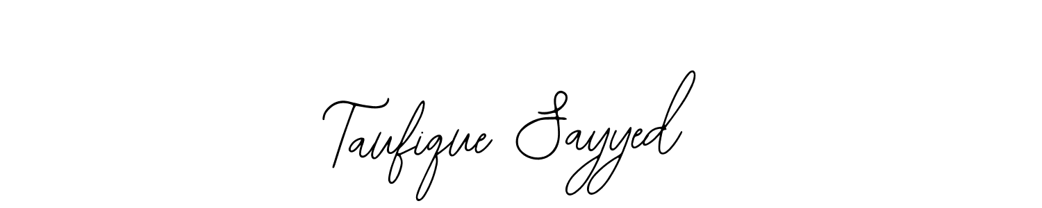 How to make Taufique Sayyed name signature. Use Bearetta-2O07w style for creating short signs online. This is the latest handwritten sign. Taufique Sayyed signature style 12 images and pictures png