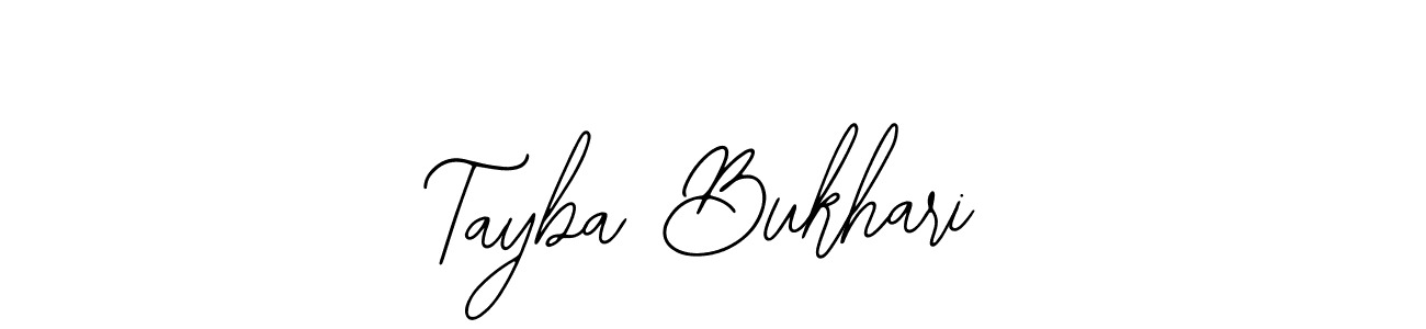 How to make Tayba Bukhari name signature. Use Bearetta-2O07w style for creating short signs online. This is the latest handwritten sign. Tayba Bukhari signature style 12 images and pictures png