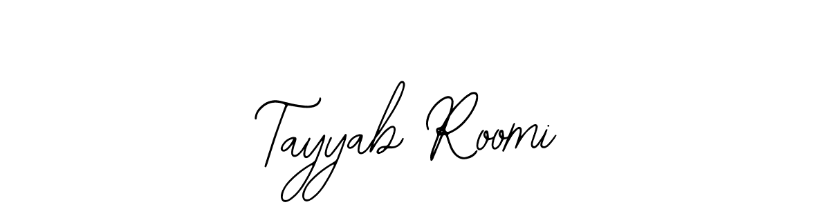 The best way (Bearetta-2O07w) to make a short signature is to pick only two or three words in your name. The name Tayyab Roomi include a total of six letters. For converting this name. Tayyab Roomi signature style 12 images and pictures png