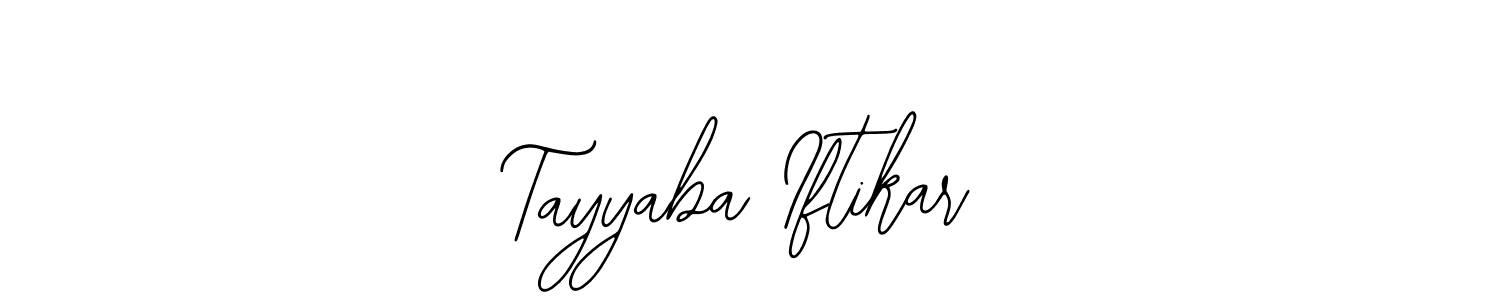 Bearetta-2O07w is a professional signature style that is perfect for those who want to add a touch of class to their signature. It is also a great choice for those who want to make their signature more unique. Get Tayyaba Iftikar name to fancy signature for free. Tayyaba Iftikar signature style 12 images and pictures png