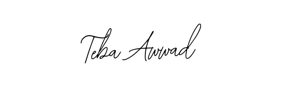 The best way (Bearetta-2O07w) to make a short signature is to pick only two or three words in your name. The name Teba Awwad include a total of six letters. For converting this name. Teba Awwad signature style 12 images and pictures png