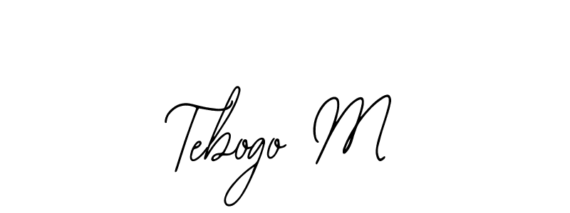 How to make Tebogo M name signature. Use Bearetta-2O07w style for creating short signs online. This is the latest handwritten sign. Tebogo M signature style 12 images and pictures png