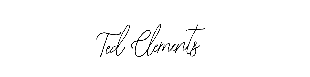 You should practise on your own different ways (Bearetta-2O07w) to write your name (Ted Clements) in signature. don't let someone else do it for you. Ted Clements signature style 12 images and pictures png