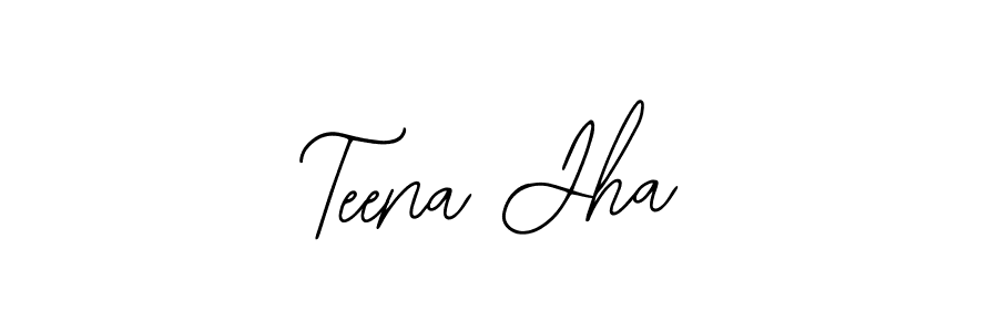 Design your own signature with our free online signature maker. With this signature software, you can create a handwritten (Bearetta-2O07w) signature for name Teena Jha. Teena Jha signature style 12 images and pictures png