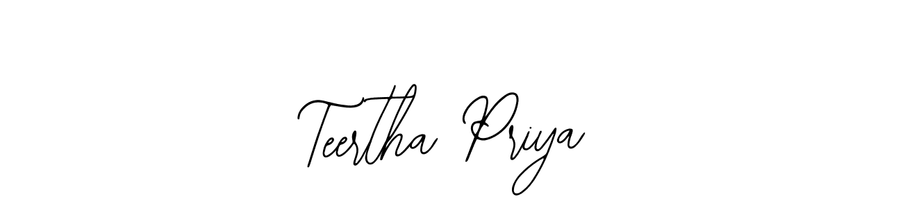 Also You can easily find your signature by using the search form. We will create Teertha Priya name handwritten signature images for you free of cost using Bearetta-2O07w sign style. Teertha Priya signature style 12 images and pictures png