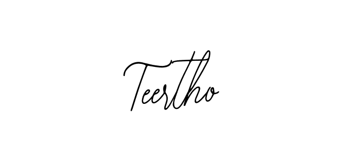 if you are searching for the best signature style for your name Teertho. so please give up your signature search. here we have designed multiple signature styles  using Bearetta-2O07w. Teertho signature style 12 images and pictures png