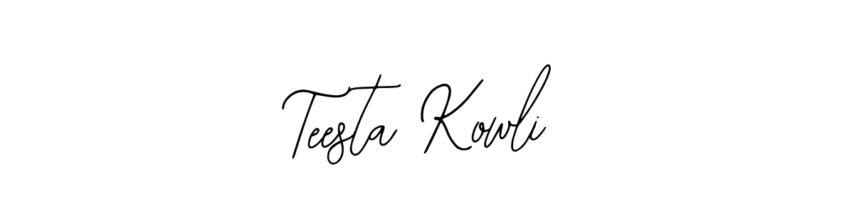 Also You can easily find your signature by using the search form. We will create Teesta Kowli name handwritten signature images for you free of cost using Bearetta-2O07w sign style. Teesta Kowli signature style 12 images and pictures png