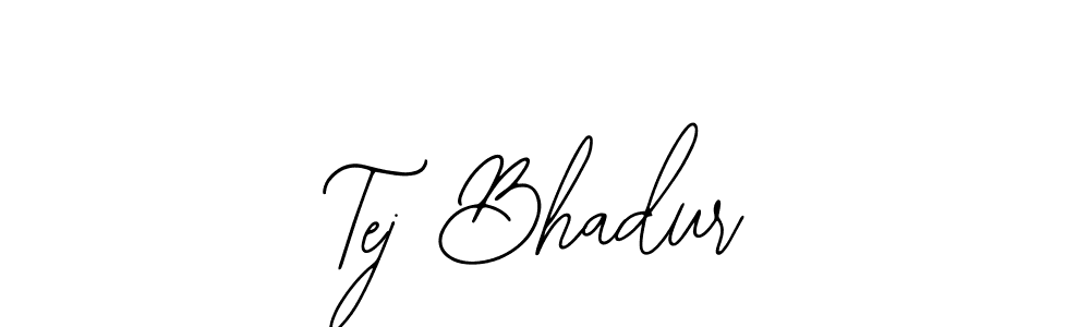 Bearetta-2O07w is a professional signature style that is perfect for those who want to add a touch of class to their signature. It is also a great choice for those who want to make their signature more unique. Get Tej Bhadur name to fancy signature for free. Tej Bhadur signature style 12 images and pictures png