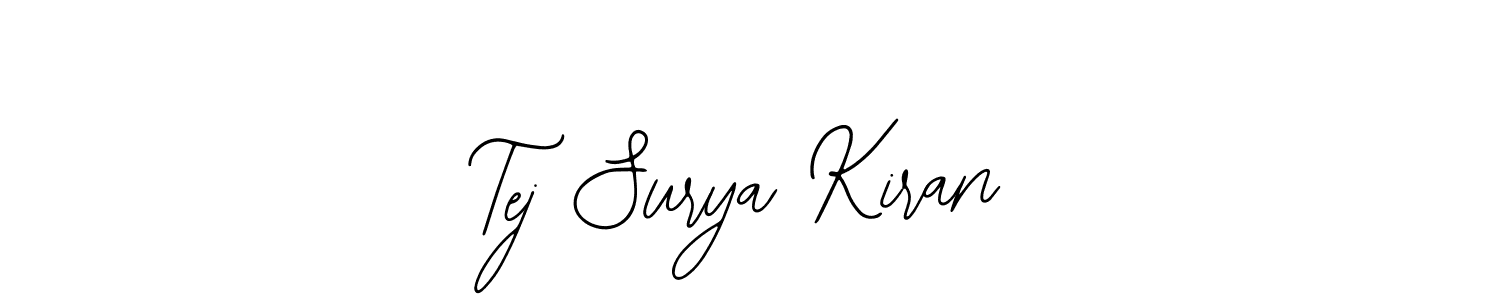 Also You can easily find your signature by using the search form. We will create Tej Surya Kiran name handwritten signature images for you free of cost using Bearetta-2O07w sign style. Tej Surya Kiran signature style 12 images and pictures png