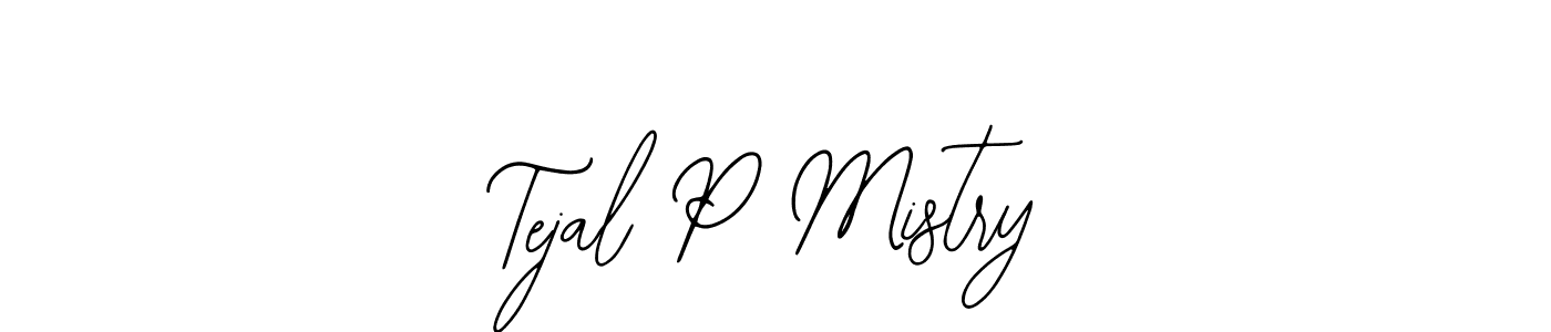 How to make Tejal P Mistry name signature. Use Bearetta-2O07w style for creating short signs online. This is the latest handwritten sign. Tejal P Mistry signature style 12 images and pictures png