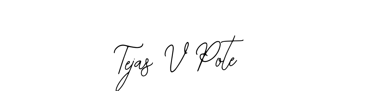 How to make Tejas V Pote name signature. Use Bearetta-2O07w style for creating short signs online. This is the latest handwritten sign. Tejas V Pote signature style 12 images and pictures png